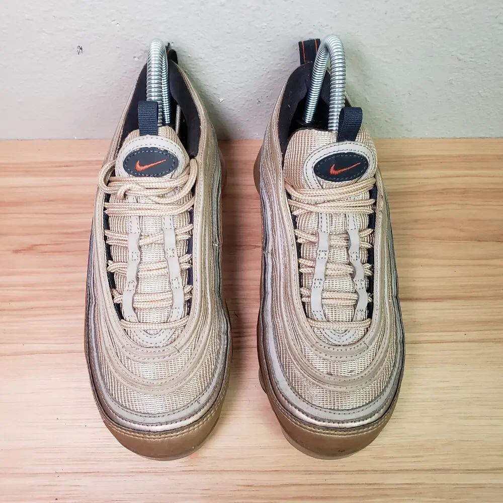 Nike Women's Size 7 Air‎ VaporMax 97 Sneakers Gold Coral Comfort Athletic Shoes